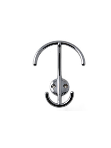 I.B.E. Hoed-/ jashaak 118 mm hoog uit zamac  verchroomd