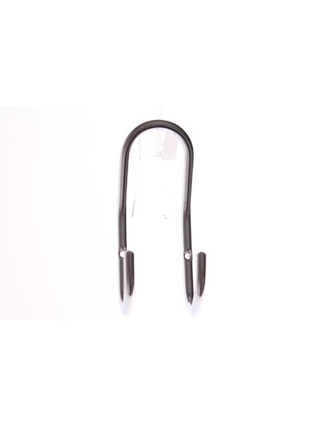 I.B.E. Dubbele jas-/ hoedhaak 144 mm hoog verchroomd
