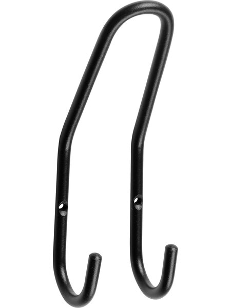 I.B.E. Zwarte dubbele jas-/ hoedhaak 165 mm hoog