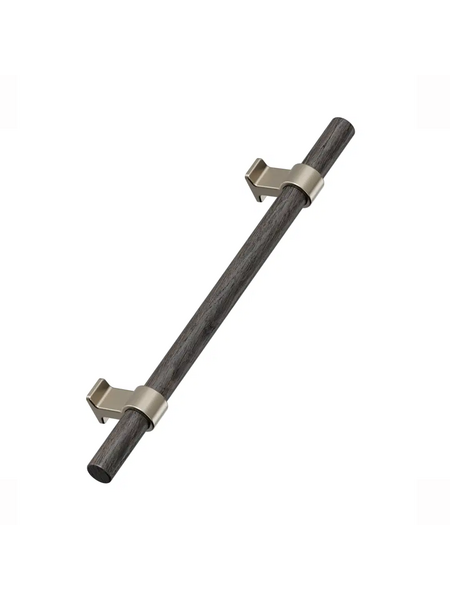 Furnipart Meubelgrepen BOND - Donkerbruin eikenhout / Geborsteld messing