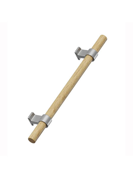 Furnipart Meubelgreep BOND - Gelakt eikenhout / Inox look