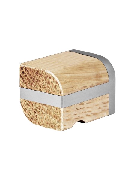 Formani Piet Boon TWO PB22M meubelknop - RVS/ eikenhout naturel