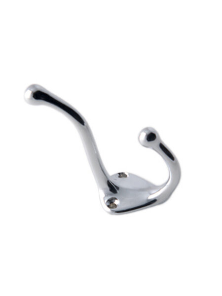 I.B.E. Hoed-/jashaak 75 mm hoog enkel verchroomd 2- gaats