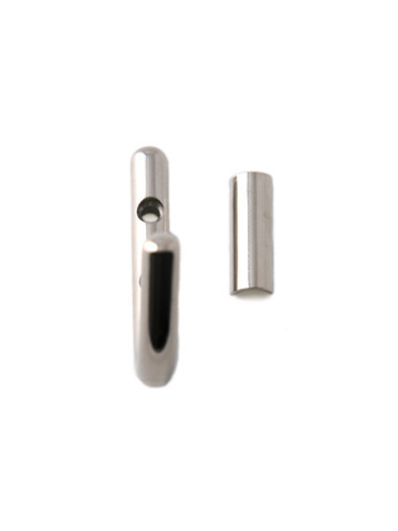 I.B.E. Jashaak 9 mm breed glanzend nikkel 2- gaats