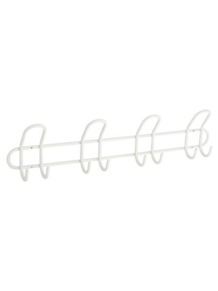 I.B.E. Witte kapstok 4 dubbele haken 585 mm breed