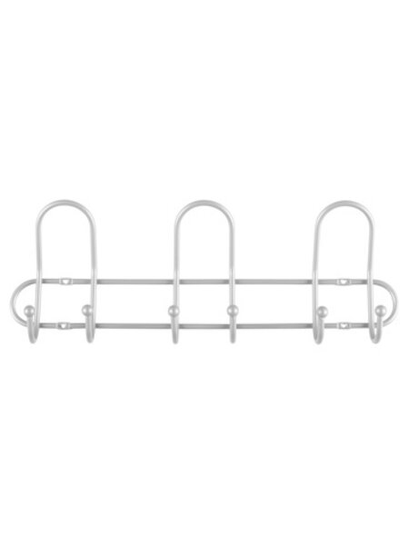 I.B.E. Kapstok 3 dubbele haken 400 mm breed Aluminium kleur