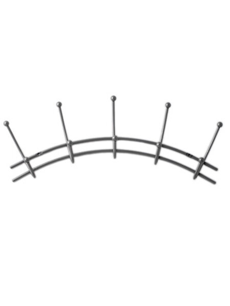 I.B.E. Kapstok met 5 haken 410 mm breed gebogen