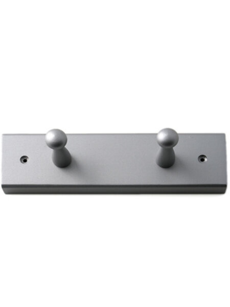 I.B.E. Plankkapstok beuk met twee haken Grijs 225 mm breed
