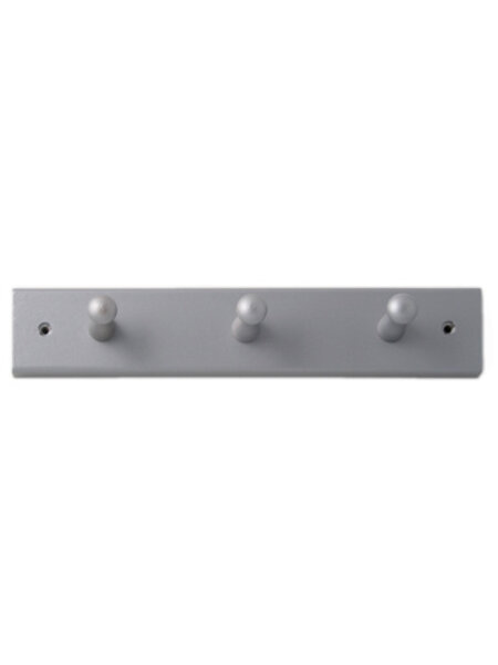 I.B.E. Plankkapstok beuk met 3 haken 320 mm breed Grijs