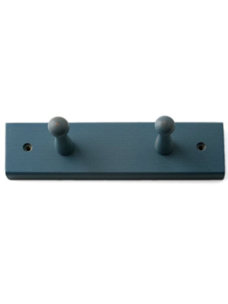 I.B.E. Plankkapstok beuk met twee haken Blauw 225 mm breed