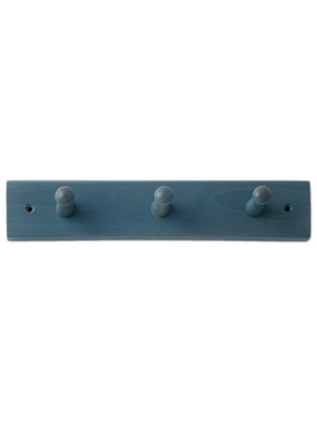 I.B.E. Plankkapstok beuk met 3 haken 320 mm breed Blauw