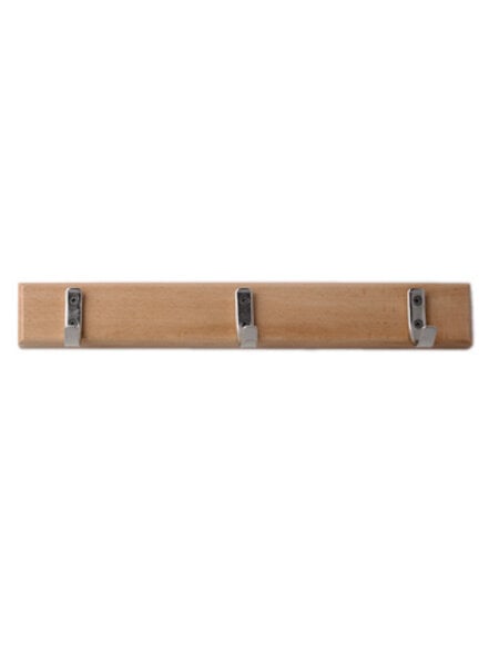 I.B.E. Plankkapstok beuk met 3 haken 400 mm breed