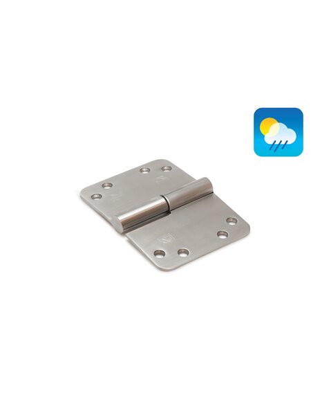 Dulimex RVS paumelle  SKG***®  89x125x3,0 mm afgerond