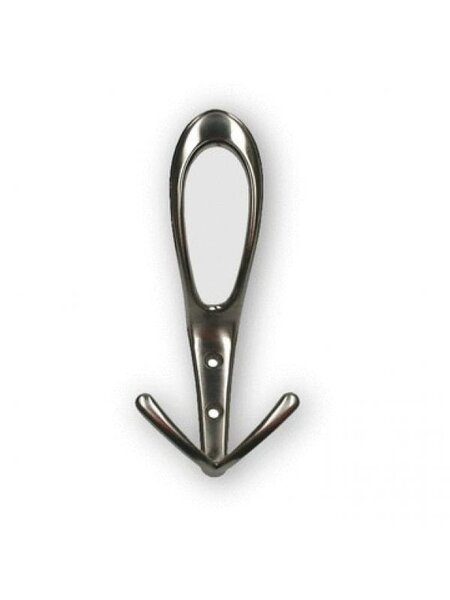 I.B.E. Dubbele Kleerhaak 161 mm hoog RVS kleur
