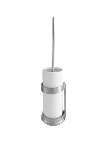 Dauby Dauby toiletborstelhouder "White pot" mat wit brons (WBS)