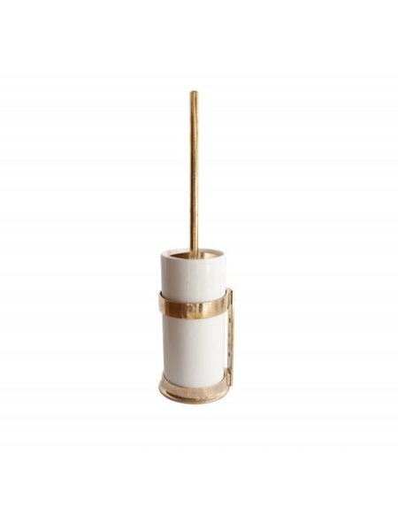 Dauby Dauby toiletborstelhouder "White pot" ruw brons gepolijst (RBP)