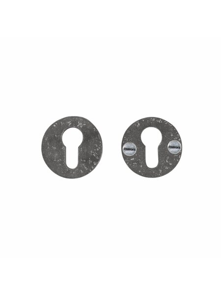 Dauby Paar veiligheidsrozetten rond 50 mm - ruw metaal (RM)