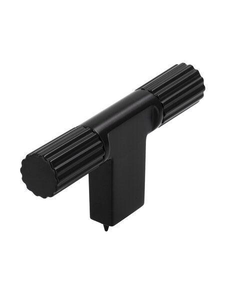 I.B.E. Meubelknop T- 70 mm - horizontaal geslepen- mat zwart