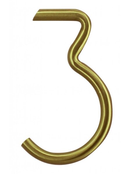 HDD Huisnummer 3 mat goud rond