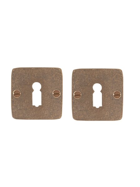 Dauby Paar sleutelplaatjes rozet 50Q ruw brons (RB)