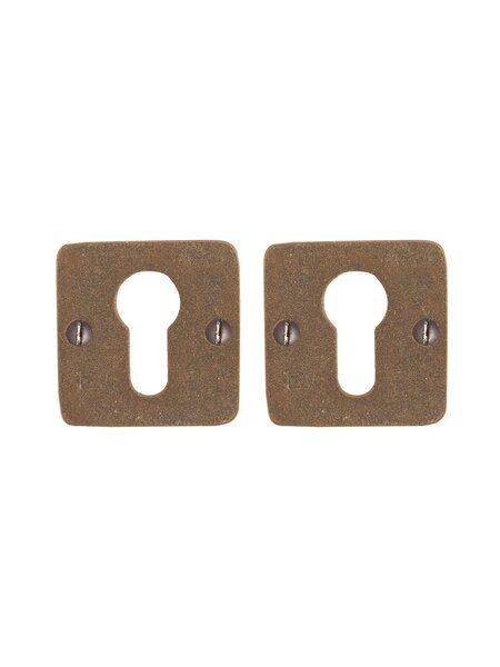 Dauby Paar cilinderplaatjes rozet 50Q ruw brons (RB)