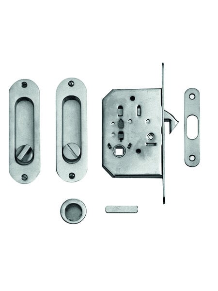 HDD Schuifdeurkom FRA ovaal per set RVS look met slot