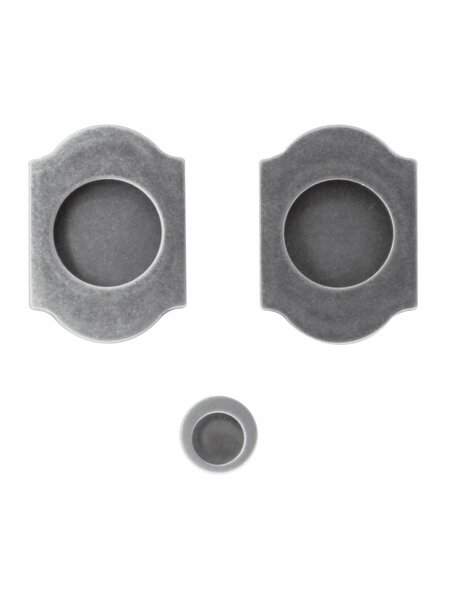 HDD Retro schuifdeurkom Carre Old silver per set