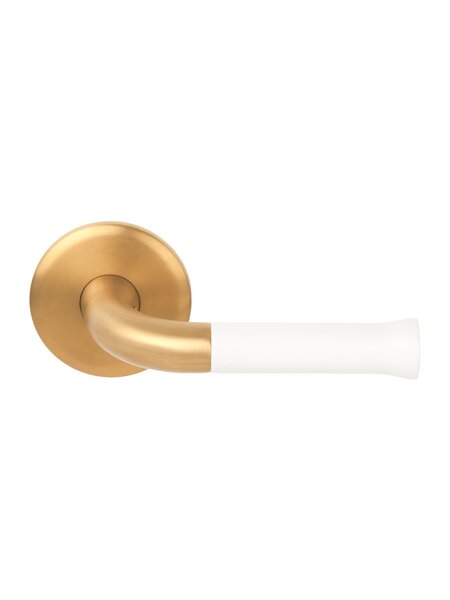 Formani Deurklinken NOUR EV101/64 - Mat goud PVD/wit