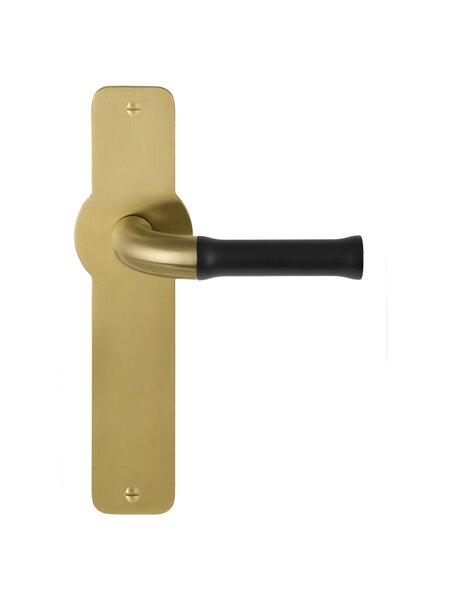 Formani Deurklinken NOUR EV100P210SFC op schild - mat goud PVD/Zwart