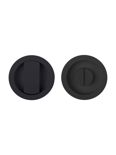 Formani Set ronde schuifdeurkommen TIMELESS LB57S met WC sluiting  - Mat zwart