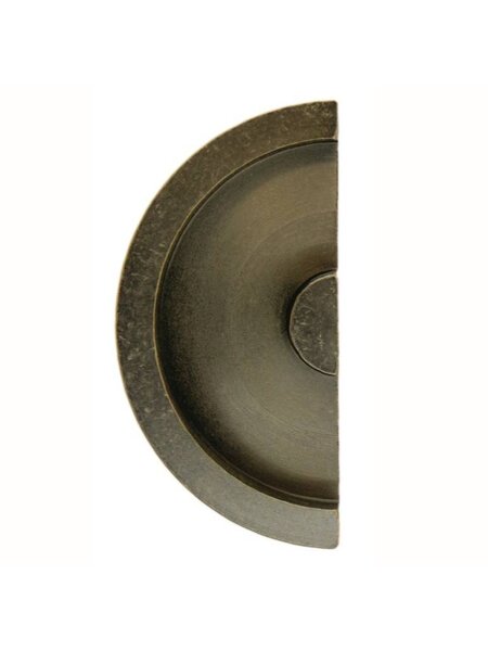 HDD Schuifdeurkom halve maan massief RVS 43 mm Old silver per stuk