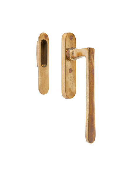 Dauby Stuk hefschuifgreep L-model blind - Ruw brons gepolijst (RBP)