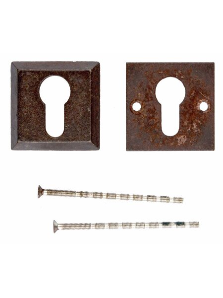 HDD VEILIGHEIDSCYLINDER PLAATJE SQUARE ROEST 10MM