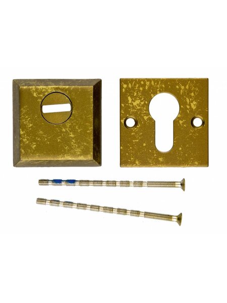 HDD VEILIGHEIDSCYLINDER PLAATJE SQUARE SAFE OLD YELLOW 6MM