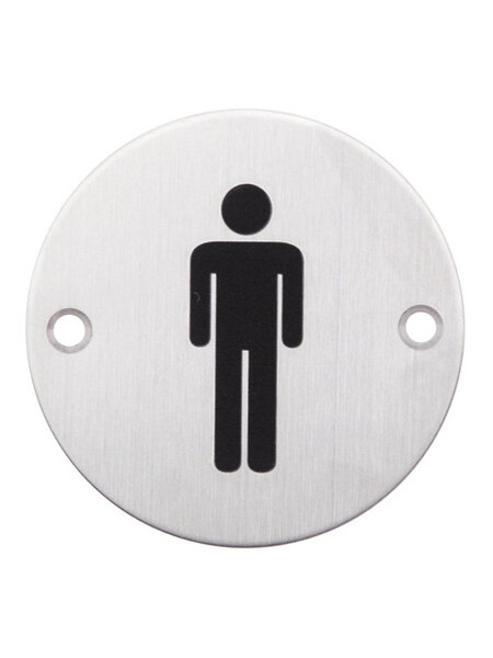 HDD Picto RVS rond man - Ø75mm