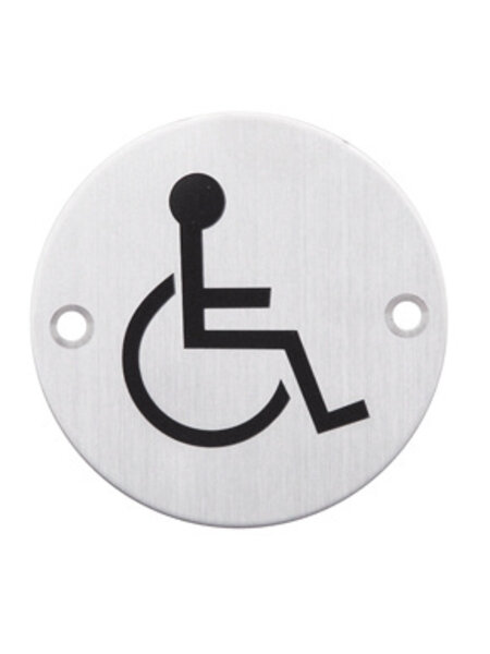 HDD Picto RVS rond minder validen - Ø75mm