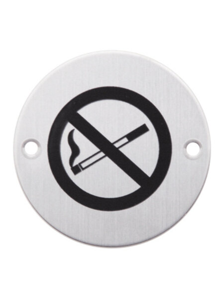 HDD Picto rond RVS rookverbod - Ø75mm