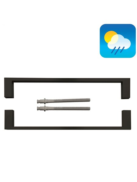 HDD Zwarte deurgreep COSMIC 20/300 - UV Structuur - paar voor deurdikte >3 CM