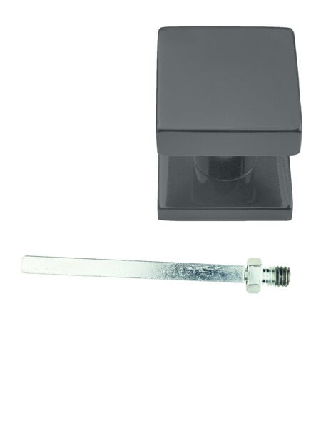 HDD Zwarte knop 'Top Carre' op rozas mat zwart