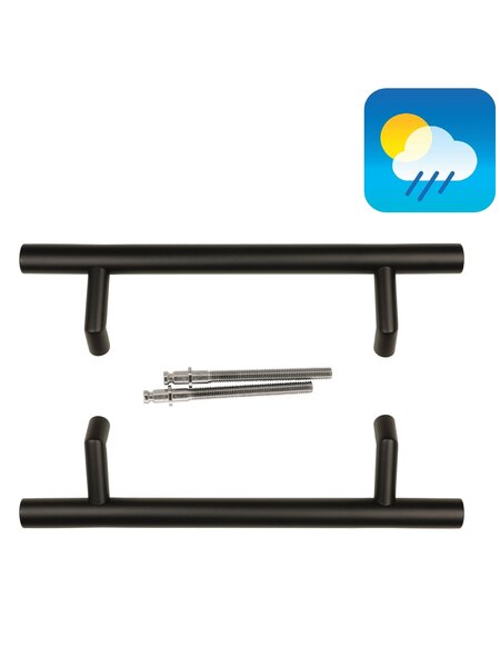 HDD Zwarte deurgreep STCOT 32/300/460 - UV Structuur - paar voor deurdikte >3 CM