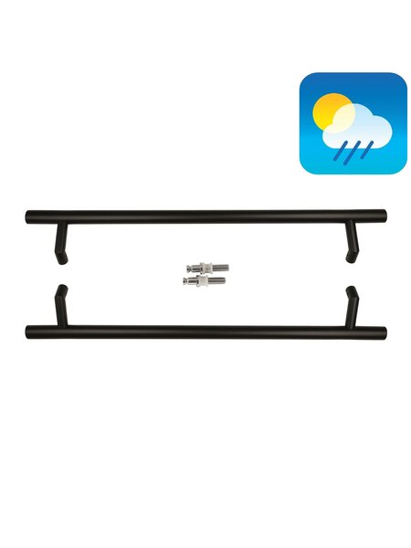 HDD Zwarte deurgreep STCOT 32/650/810 - UV Structuur -paar voor glas