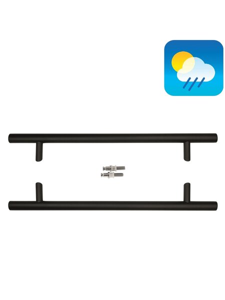 HDD Zwarte deurgreep ST 32/500/700 - UV Structuur - paar voor glas