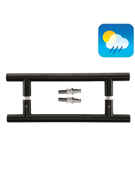 HDD Zwarte deurgreep T 20/200/300 - UV Structuur - paar voor glas