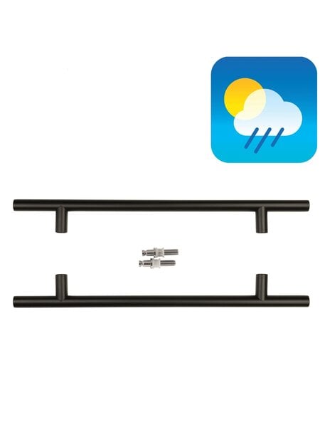 HDD Zwarte deurgreep T 20/340/500 - UV Structuur - paar voor glas