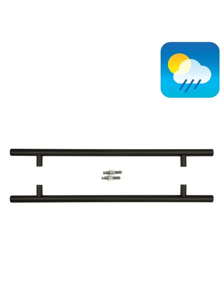 HDD Zwarte deurgreep T 25/500/700 - UV Structuur - paar voor glas
