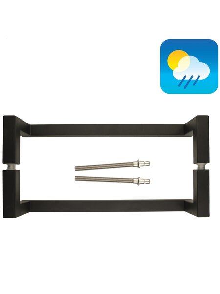 HDD Zwarte deurgreep SQUARE D 20/300 - UV Structuur - paar voor deurdikte >3 CM