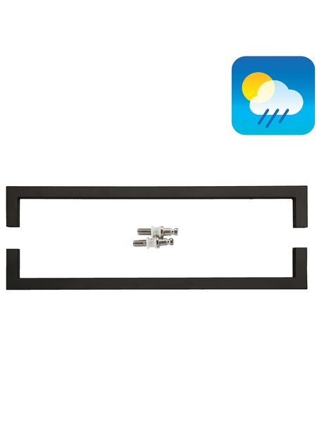 HDD Zwarte deurgreep CUBICA 20/500 - UV Structuur - paar voor glas
