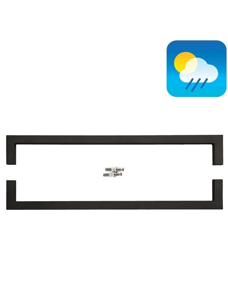 HDD Zwarte deurgreep CUBICA 20/800 - UV Structuur - paar voor glas
