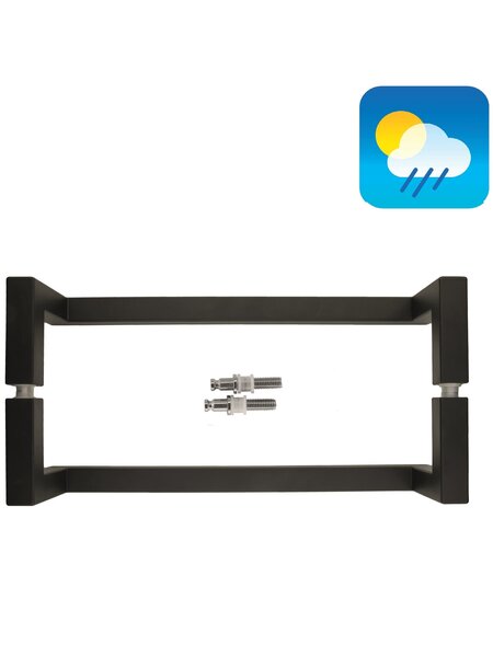 HDD Zwarte deurgreep SQUARE D 20/300 - UV Structuur - paar voor glas