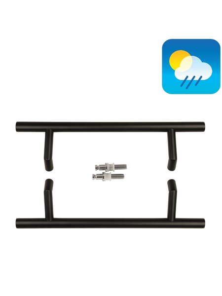 HDD Zwarte deurgreep STCOT 25/300/460 - UV Structuur -paar voor glas